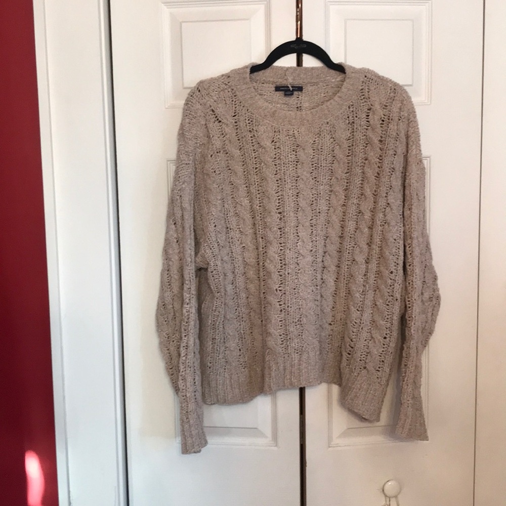 Chenille cable knit sweater